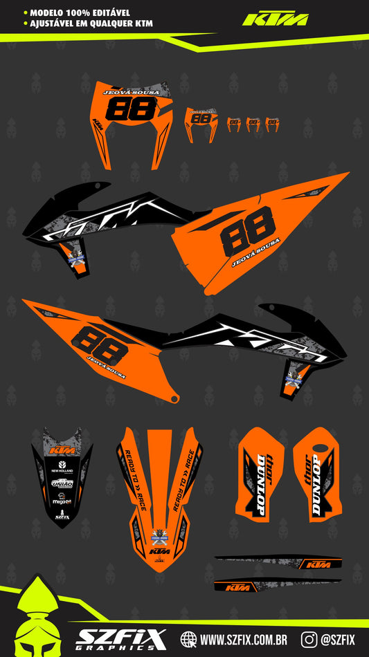 Kit Gráfico Personalizado moto off-road | Adesivo KTM (todas)